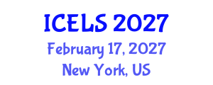 International Conference on Education and Learning Sciences (ICELS) February 17, 2027 - New York, United States International Conference on Education and Learning Sciences (ICELS) February 17, 2027 - New York, United States