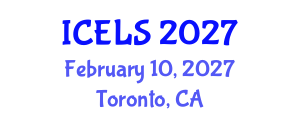 International Conference on Education and Learning Sciences (ICELS) February 10, 2027 - Toronto, Canada International Conference on Education and Learning Sciences (ICELS) February 10, 2027 - Toronto, Canada
