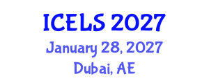 International Conference on Education and Learning Sciences (ICELS) January 28, 2027 - Dubai, United Arab Emirates International Conference on Education and Learning Sciences (ICELS) January 28, 2027 - Dubai, United Arab Emirates