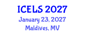 International Conference on Education and Learning Sciences (ICELS) January 23, 2027 - Maldives, Maldives International Conference on Education and Learning Sciences (ICELS) January 23, 2027 - Maldives, Maldives