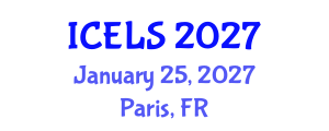 International Conference on Education and Learning Sciences (ICELS) January 25, 2027 - Paris, France International Conference on Education and Learning Sciences (ICELS) January 25, 2027 - Paris, France