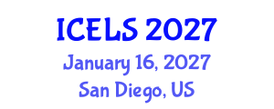 International Conference on Education and Learning Sciences (ICELS) January 16, 2027 - San Diego, United States International Conference on Education and Learning Sciences (ICELS) January 16, 2027 - San Diego, United States