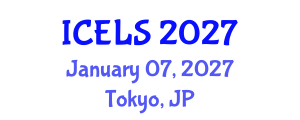 International Conference on Education and Learning Sciences (ICELS) January 07, 2027 - Tokyo, Japan International Conference on Education and Learning Sciences (ICELS) January 07, 2027 - Tokyo, Japan