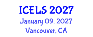 International Conference on Education and Learning Sciences (ICELS) January 09, 2027 - Vancouver, Canada International Conference on Education and Learning Sciences (ICELS) January 09, 2027 - Vancouver, Canada
