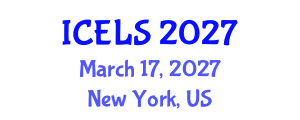 International Conference on Education and Learning Sciences (ICELS) March 17, 2027 - New York, United States International Conference on Education and Learning Sciences (ICELS) March 17, 2027 - New York, United States