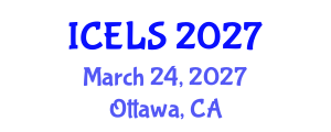 International Conference on Education and Learning Sciences (ICELS) March 24, 2027 - Ottawa, Canada International Conference on Education and Learning Sciences (ICELS) March 24, 2027 - Ottawa, Canada