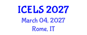 International Conference on Education and Learning Sciences (ICELS) March 04, 2027 - Rome, Italy International Conference on Education and Learning Sciences (ICELS) March 04, 2027 - Rome, Italy