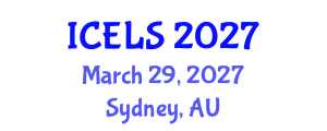 International Conference on Education and Learning Sciences (ICELS) March 29, 2027 - Sydney, Australia International Conference on Education and Learning Sciences (ICELS) March 29, 2027 - Sydney, Australia