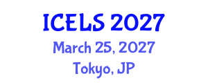 International Conference on Education and Learning Sciences (ICELS) March 25, 2027 - Tokyo, Japan International Conference on Education and Learning Sciences (ICELS) March 25, 2027 - Tokyo, Japan