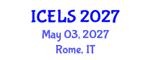 International Conference on Education and Learning Sciences (ICELS) May 03, 2027 - Rome, Italy International Conference on Education and Learning Sciences (ICELS) May 03, 2027 - Rome, Italy