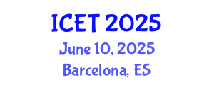 International Conference on Education and Technology (ICET) June 10, 2025 - Barcelona, Spain