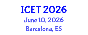 International Conference on Education and Technology (ICET) June 10, 2026 - Barcelona, Spain