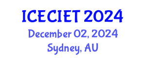 International Conference on Education, Curriculum, Instructional and Educational Technology (ICECIET) December 02, 2024 - Sydney, Australia
