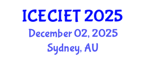 International Conference on Education, Curriculum, Instructional and Educational Technology (ICECIET) December 02, 2025 - Sydney, Australia