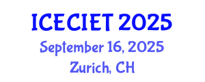 International Conference on Education, Curriculum, Instructional and Educational Technology (ICECIET) September 16, 2025 - Zurich, Switzerland
