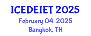 International Conference on Education, Distance Education, Instructional and Educational Technology (ICEDEIET) February 04, 2025 - Bangkok, Thailand