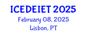 International Conference on Education, Distance Education, Instructional and Educational Technology (ICEDEIET) February 08, 2025 - Lisbon, Portugal