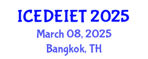 International Conference on Education, Distance Education, Instructional and Educational Technology (ICEDEIET) March 08, 2025 - Bangkok, Thailand