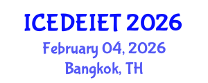 International Conference on Education, Distance Education, Instructional and Educational Technology (ICEDEIET) February 04, 2026 - Bangkok, Thailand