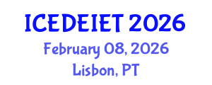International Conference on Education, Distance Education, Instructional and Educational Technology (ICEDEIET) February 08, 2026 - Lisbon, Portugal