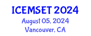 International Conference on Education in Mathematics, Science, Engineering and Technology (ICEMSET) August 05, 2024 - Vancouver, Canada