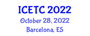 International Conference on Education Technology and Computers (ICETC) October 28, 2022 - Barcelona, Spain