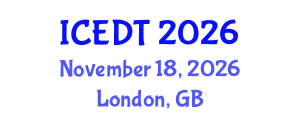 International Conference on Educational Design and Technology (ICEDT) November 18, 2026 - London, United Kingdom