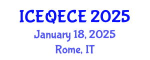 International Conference on Educational Quality and Early Childhood Education (ICEQECE) January 18, 2025 - Rome, Italy
