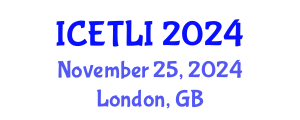 International Conference on Educational Technology and Learning Innovation (ICETLI) November 25, 2024 - London, United Kingdom