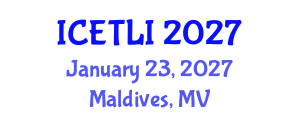 International Conference on Educational Technology and Learning Innovation (ICETLI) January 23, 2027 - Maldives, Maldives International Conference on Educational Technology and Learning Innovation (ICETLI) January 23, 2027 - Maldives, Maldives