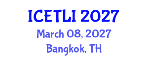 International Conference on Educational Technology and Learning Innovation (ICETLI) March 08, 2027 - Bangkok, Thailand International Conference on Educational Technology and Learning Innovation (ICETLI) March 08, 2027 - Bangkok, Thailand