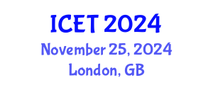 International Conference on Educational Technology (ICET) November 25, 2024 - London, United Kingdom