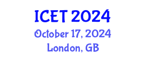International Conference on Educational Technology (ICET) October 17, 2024 - London, United Kingdom