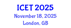 International Conference on Educational Technology (ICET) November 18, 2025 - London, United Kingdom