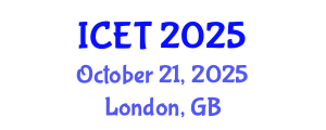International Conference on Educational Technology (ICET) October 21, 2025 - London, United Kingdom