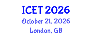 International Conference on Educational Technology (ICET) October 21, 2026 - London, United Kingdom