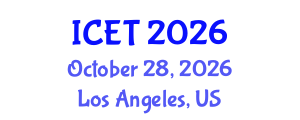 International Conference on Educational Technology (ICET) October 28, 2026 - Los Angeles, United States