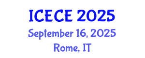 International Conference on Electrical and Communication Engineering (ICECE) September 16, 2025 - Rome, Italy