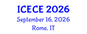 International Conference on Electrical and Communication Engineering (ICECE) September 16, 2026 - Rome, Italy