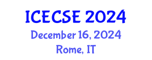 International Conference on Electrical and Computer Systems Engineering (ICECSE) December 16, 2024 - Rome, Italy