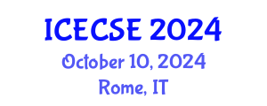 International Conference on Electrical and Computer Systems Engineering (ICECSE) October 10, 2024 - Rome, Italy