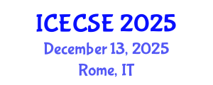 International Conference on Electrical and Computer Systems Engineering (ICECSE) December 13, 2025 - Rome, Italy