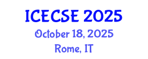 International Conference on Electrical and Computer Systems Engineering (ICECSE) October 18, 2025 - Rome, Italy