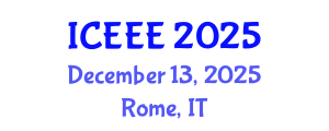International Conference on Electrical and Electronics Engineering (ICEEE) December 13, 2025 - Rome, Italy