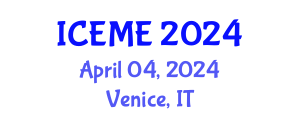 International Conference on Electrical and Mechanical Engineering (ICEME) April 04, 2024 - Venice, Italy