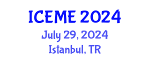 International Conference on Electrical and Mechanical Engineering (ICEME) July 29, 2024 - Istanbul, Turkey
