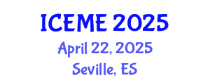 International Conference on Electrical and Mechanical Engineering (ICEME) April 22, 2025 - Seville, Spain
