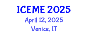 International Conference on Electrical and Mechanical Engineering (ICEME) April 12, 2025 - Venice, Italy