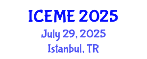 International Conference on Electrical and Mechanical Engineering (ICEME) July 29, 2025 - Istanbul, Turkey