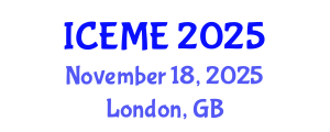International Conference on Electrical and Mechatronics Engineering (ICEME) November 18, 2025 - London, United Kingdom